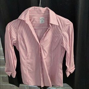 Brooks Brothers Pink Pinstriped Blouse